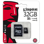 Kingston Technology Carte Micro SD SDHC 32 GO Classe 10 UHS 1 + Adaptateur pour GoPro Hero 3 Silver Edition