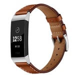 Äkta Läderarmband Fitbit Charge 3/4 Brun
