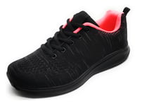 P&L Zapatillas Deportivas para Mujer ligeras de Malla para correr, caminar Black