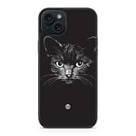 iPhone 15 Plus Skal - Svart/vit katt