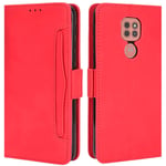 HualuBro Motorola Moto G9 Play Case, Magnetic Full Body Protection Shockproof Flip Leather Wallet Case Cover with Card Slot Holder for Motorola Moto G9 Play Phone Case (Red)