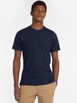 Barbour Short Sleeve Essential Sports Logo T-Shirt - Navy, Navy, Size L, Men