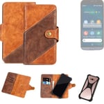 Mobile Phone Sleeve for Doro 8050 Wallet Case Cover Smarthphone Braun 
