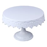 AZLMJXH Cake Stand Plastic Cake Decorating Retro Turntable Stand(8.9''x5.9'') for Wedding Decoration (Color : White)