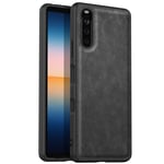 NC Amosry Compatible with Sony Xperia 10 III Case, Premium PU Leather Complete Protection Case, Retro Leather Texture, for Sony Xperia 10 III (Classic Black)