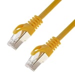 Câble réseau S/FTP PIMF catégorie 7 0,25 m - Jaune - Câble patch Gigabit Ethernet LAN DSL CAT7