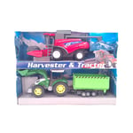 Lekebilsett 2-Pakning 1:32 - Høster og Traktor