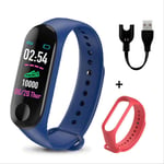 XSHIYQ Smart Bracelet Heart Rate Blood Pressure Health Waterproof Smart Watch Bluetooth Watch Wristband Fitness Tracker 19 * 11mm Blue Red