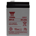 Batterie au plomb 6 V 4 Ah Yuasa NP4-6 plomb (AGM) (l x h x p) 70 x 106 x 47 mm connecteur plat 4,8 mm sans entretien