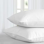 Pair Of White Pillow Covers Hotel Quality 100% Poly Cotton Pillow Cases (White, 2 Pillow Cases)