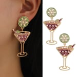 Damvin Glas Örhängen Frukt Hängen Roliga Örhängen Cubic Zirconia Stud Örhängen, Smycken Gåvor för Kvinnor och Flickor
