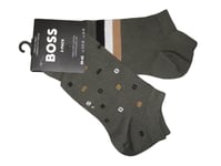 HUGO BOSS  Finest Soft Cotton Trainer Socks Khaki Brown   2 Pairs  Size 5½ - 8
