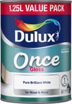 Dulux Once Gloss Pure Brilliant White One Coat For Wood and Metal Surfaces 1.25L