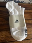 Adidas Thin & Light No Show 3 Packs Socks, White, L / UK 8.5-10