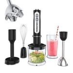Hand Blenders Electric 5 in 1,1000W Food Blender with Variable Speed Control,Stick Blenders with 500ml Chopper,600ml Beaker,Potato Mashers,Egg Whisk for Baby Food Vegetable Grinder Soups Smoothies