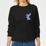 Disney Stitch Backside Women's Sweatshirt - Black - XL