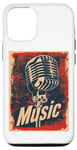 Coque pour iPhone 15 Pro Microphone chanteur vintage rétro chanteur