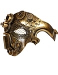 Half-Face Steampunk Guldfärgad Mask