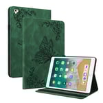 Läderfodral Fjärilar Apple iPad Air 2 9.7 (2014) Grön