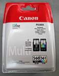 CANON PG-560 CL-561 GENUINE INK CARTRIDGES NEW SEALED  MANUFACTURER PACKAGING