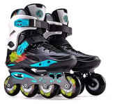YDL Inline Skates,ABEC-9 Bearings Outdoor Blades,Safe and Durable with Breathable Mesh Skates, for Girls and Boys, Men and Women Roller Skates (Color : Black, Size : 5.5UK)