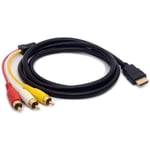 Cable HDMI male vers cable audio vidéo 3 RCA AV adaptateur code d'extension pour HDTV DVD 1080P et la plupart des projecteurs [332]