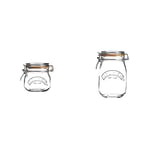 Kilner Clip Top Round Storage Jar, Glass & Round Clip Top Glass Jar, 1 L