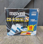 Maxell CD-R 80XL-S Compact Disc Recordable 700MB 10 PacK New CDs