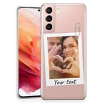 TULLUN Personalised Phone Case for Samsung Galaxy S8 plus - Clear Hard Plastic Custom Cover Pinned Polaroid Photo Your Own Image Design - Paper Clip