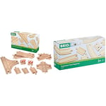 BRIO 33307 Expansion Pack - Advanced Wooden Train Track for Kids Age 3 Years Up & World Expansion Pack - Beginner Wooden Train Track for Kids Age 3 Years Up