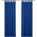 Deconovo - Lot de 2 Rideaux Occultant Isolant Thermiques Salon à Pattes, Taille Moyenne, 140x220 cm, Bleu Roi - Bleu Roi