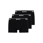 Hugo Boss Men's 3-pack Stretch Cotton Regular Fit Trunkstrunk 3p Co/El 10146061 013? ???? ? ??? ???3 ????????????3 Trunks, Black, L UK