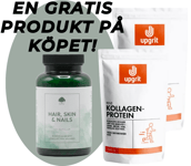 Upgrit Kollagenprotein 500 g, 2-pack + Gratis produkt: G&G Hair Skin & Nails 120 kapslar
