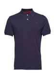 Slim Fit Logo Tops Polos Short-sleeved Navy Hackett London