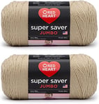 Red Heart Super Saver Jumbo Lot de 2 paquets de fil de polissage acrylique 396 g 4 moyens (peignés) 700 m pour tricot/crochet