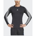 adidas Techfit Compression Training 3-stripes Long Sleeve T-shirt, storlek XX-Large
