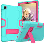 Galaxy Tab A7 Case, Samsung A7 Cover, Heavy Duty Shock Process Tablet Samsung A7 Case with Built-in Stand for Samsung Tablet A7 10.4 Case (SM-T500/T505/T507) Green + Rose