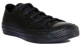 Converse 135253 CtAs Unisex Leather Low Top Trainers In Black Size UK 3 - 12