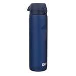 Ion8 1 Litre Water Bottle, Leak Proof, Flip Lid, Carry Handle, Rapid Liquid Flow, Dishwasher Safe, BPA Free, Soft Touch Contoured Grip, Ideal for Sports and Gym, Carbon Neutral Recyclon, Navy Blue