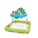 Bright Starts, Trotteur Bébé pliable Giggling Safari, jouet boulier amusant et coloré, hauteur réglable, coussin du siège amovible, lavable en machine, vert / bleu, à partir de 6 mois