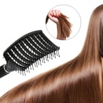 Women Wet Curly Detangle Hair Brush For Salon Hairdressing Styli Black