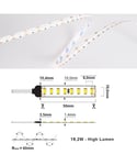 LED Strip 24V IP20 2700K 19,2W/m High lumen, 5 meter pakke