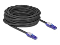 Delock - Nätverkskabel - Rj-45 (Hane) Vinklad Till Rj-45 (Hane) Vinklad - 10 M - 6 Mm - Utp - Cat 6 - Halogenfri - Svart