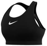 NIKE DX6815-010 W NK DF SWSH HGH SPT Bra Sports Bra Women's Black/Iron Grey/White Size 1XA-B