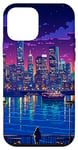 iPhone 12 mini New York City View Synthwave Retro Pixel Art Case