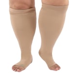 Kompressionsstrumpor för Män Kvinnor, Plus Size Kompressionsstrumpor Bred Vad, Höga Knä Flygstrumpor skin 4XL