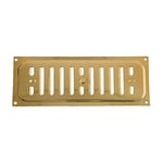 Merriway BH04350 9 x 3 inch Adjustable Sliding Hit and Miss Air Grille (Overall Vent Size: 240 x 90mm), Polished Solid Brass, 240 x 90 mm