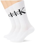 Calvin Klein Men's Crew Sock, White, ONE Size (Pack of 3)