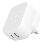 PLAYA USB-PD Wall Charger (18W USB-C Charger + 12W USB-A Port, USB-C Fast Charger Compatible with iPhone, Samsung, Google, iPad Pro, more) White