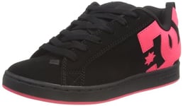 DC Shoes Women's Court Graffik Skate Shoe, Black Pink, 3.5 UK